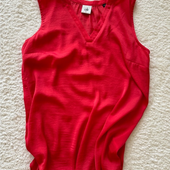 Cabi polyester sleeveless blouse. Never worn. New without tags. Red/ melon 🍉 - Picture 2 of 5